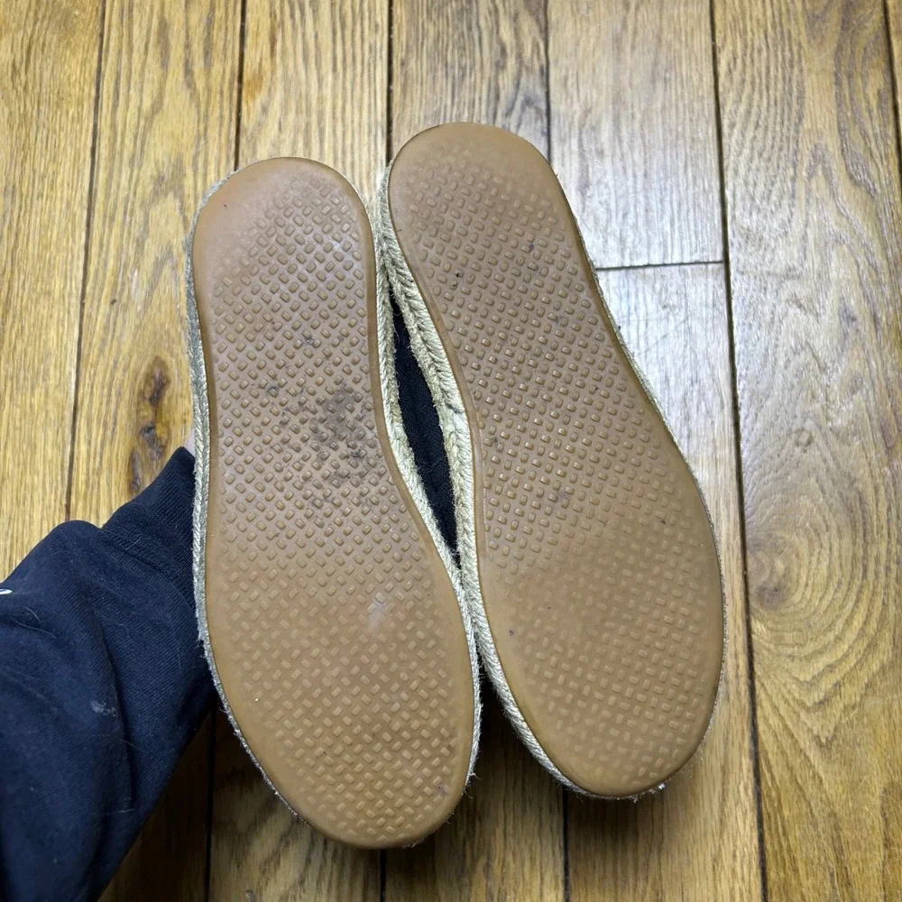TOMS Alpargata Black Canvas Espadrille Slip On Flats Womens‎ 5